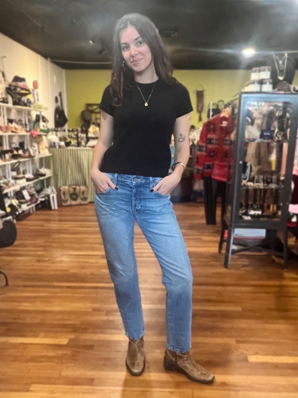 MOTHER The Mid Rise Hiker Hover Jeans in Fight For You / 27